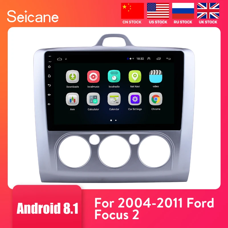 Seicane 9 дюймов Android 8,1 Автомагнитола для ford focus EXI MT 2 3 Mk2 2004 2005 2006 2007 2008 2009-2011 2Din gps мультимедийный плеер