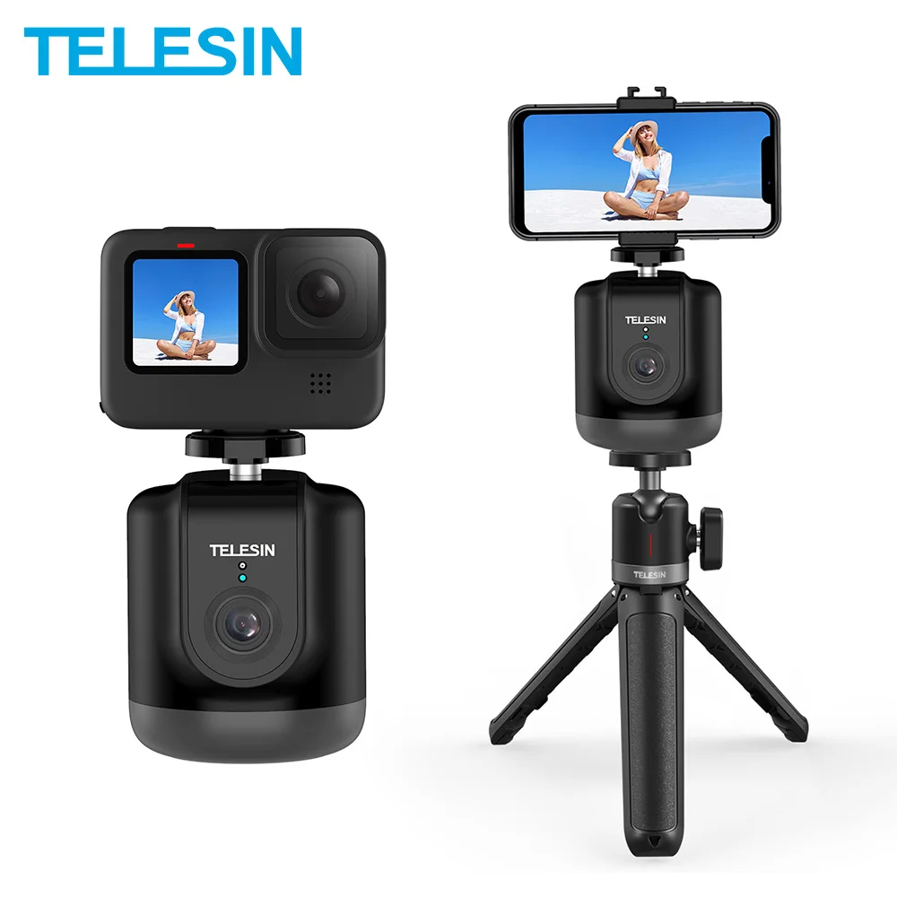 

TELESIN AI Smart Shooting Gimbal Selfie 360° Rotation Auto Face Tracking Holder Camera Phone Vlog For GoPro 11 10 DJI Action 2 3