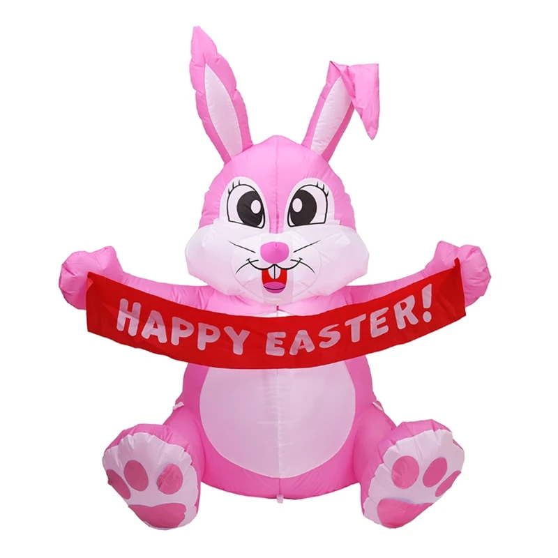 

1.5m Inflatable Happy Easter Bunny Doll Toy LED Night Light Figure Yard Outdoor Dropshipping