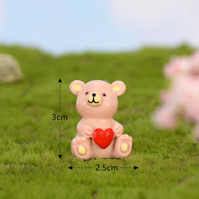 40 шт./компл. украшения в виде мишки тедди миниатюрные сказочные животные садовая