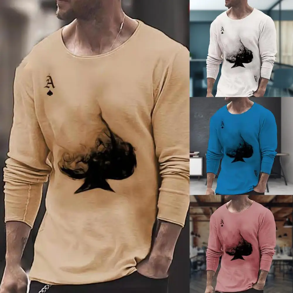 

2021 Spring Autumn Fashion Men's Sweatshirt Casual Long Sleeve O Neck Pullover Tops Male Poker Card Print Shirts Streetwear 4XL