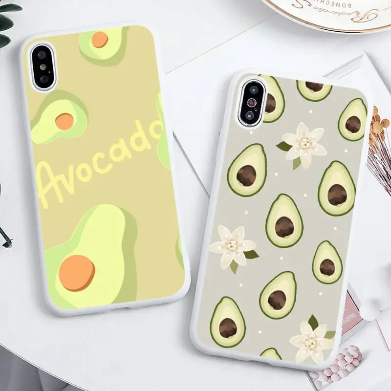 

Avocado lovely cute fruit green Phone Case Candy Color for iPhone 6 6S 7 8 11 12 XS X SE 2020 XR mini pro Plus MAX funda