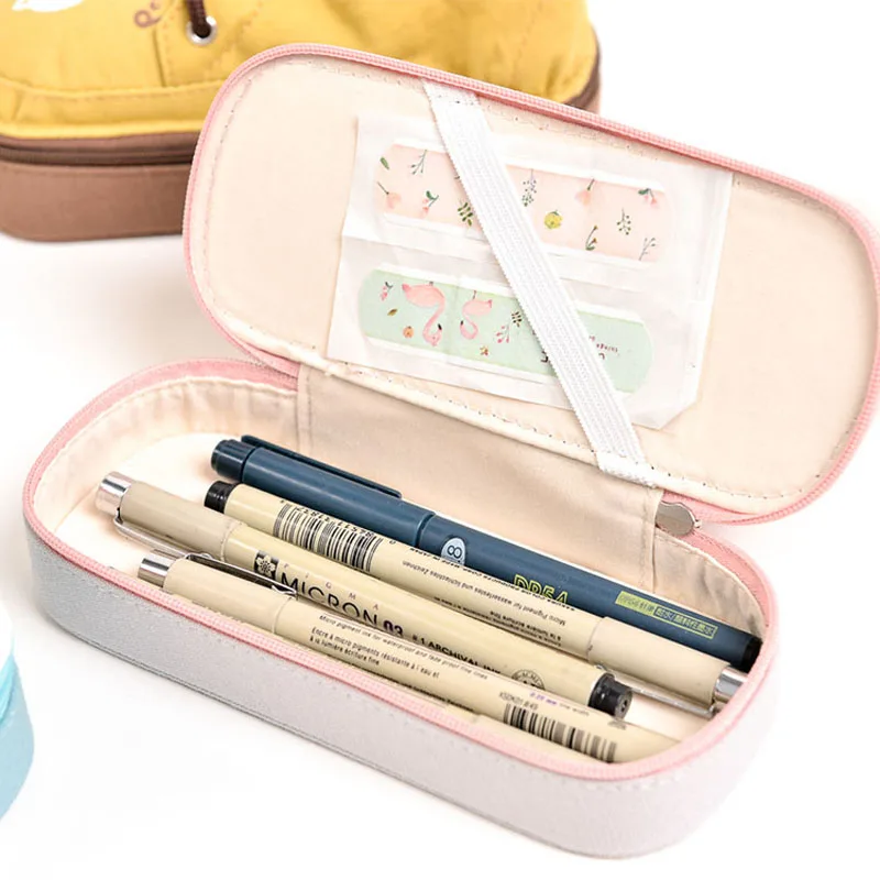 Корейский чехол для карандашей многофункциональный пенал сумка каваи холст