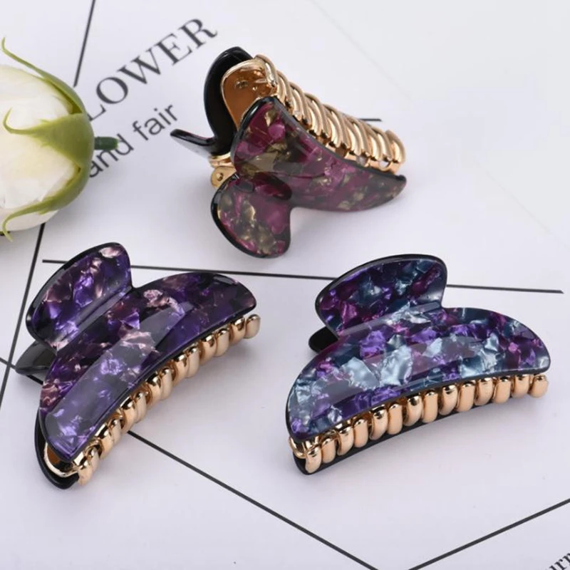 Модные женские заколки для волос с цветочным принтом заколка краб женщин