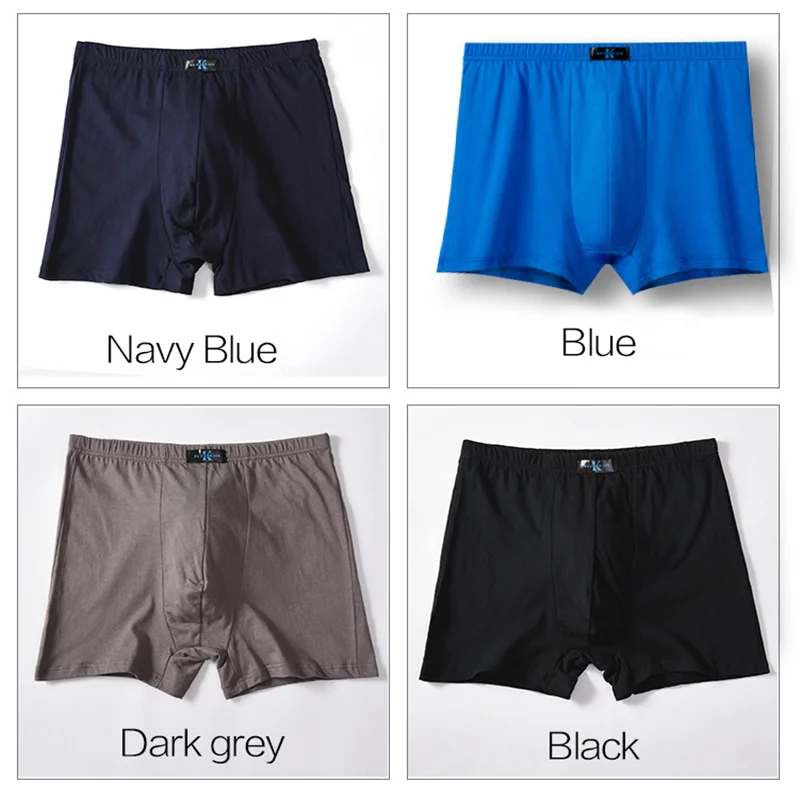4-pcs  2021 New Men's Boxer Pantie Lot Underpant Loose Large Short Cotton Plus man boxers bamboo cotton  Underwear Boxer Male