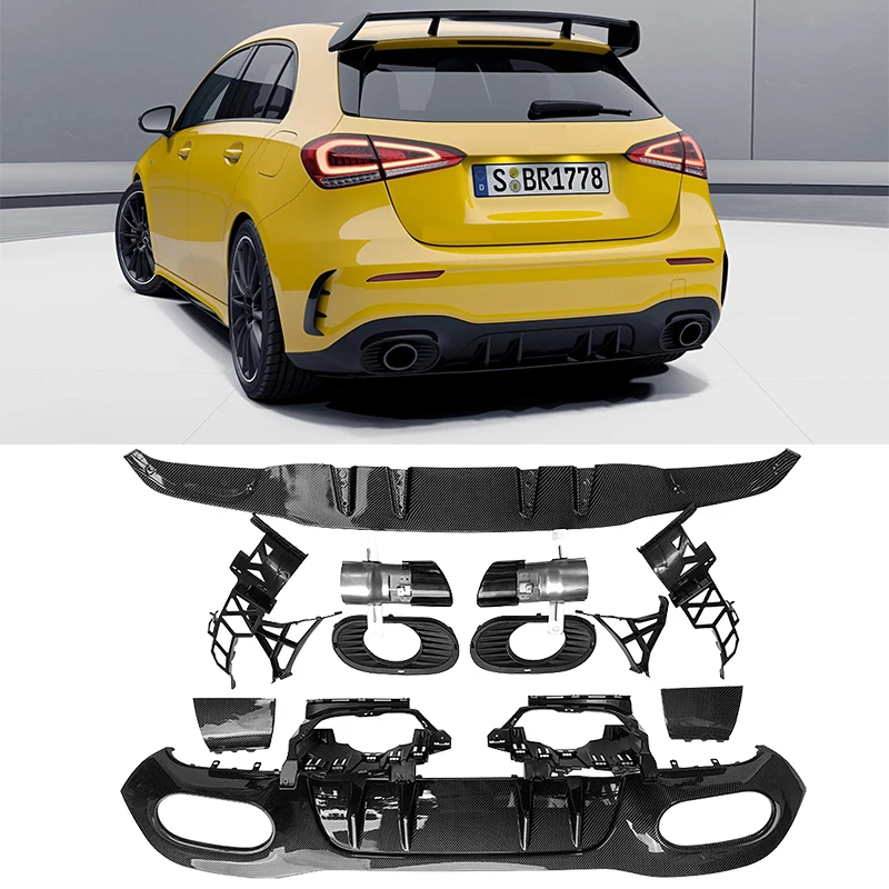 Для Mercedes Benz W177 AMG Line Hatchback A180 A200 A250 A35 2019 2020+ задний бампер диффузор глушитель