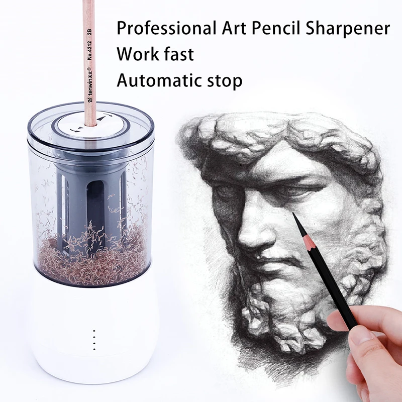 Tenwin Usb зарядка электрическая точилка для карандашей Профессиональный Sketc