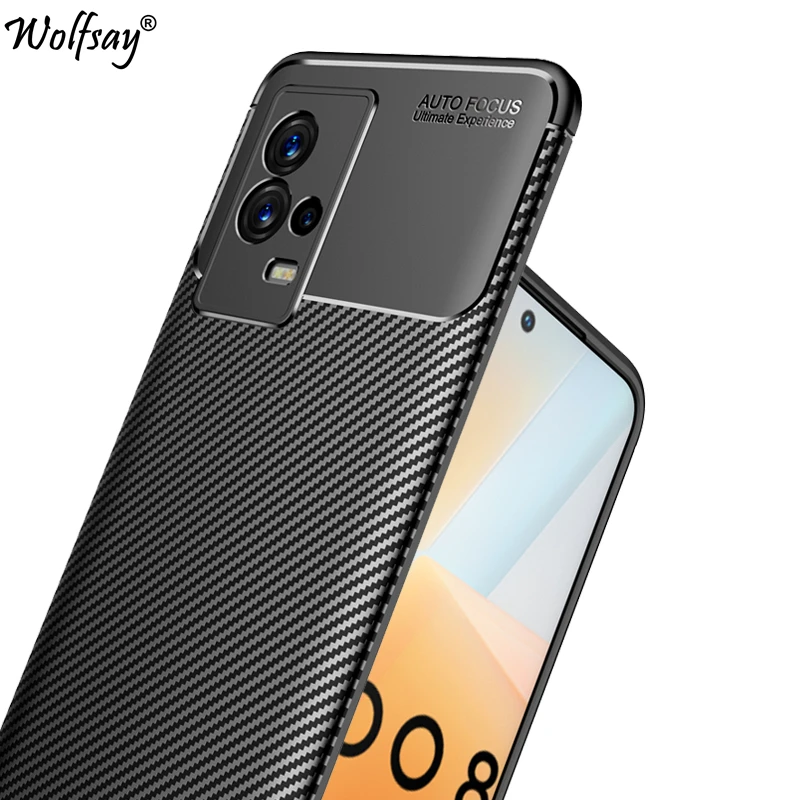 

For Vivo iQOO 8 Case Bumper Silicone Anti-knock Carbon Fiber Shockproof Cover For Vivo iQOO 8 Case For Vivo iQOO 8 iQOO8 6.56"