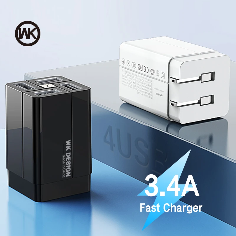 Фото Зарядное устройство WK на 4 USB-порта 3 А | Мобильные телефоны и аксессуары