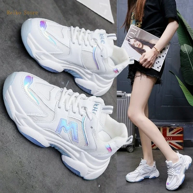 

Dad Shoes Women's Platform Casual Sneakers Internet Celebrity Color Matching Women's Shoes Jelly Bottom Height Increasing