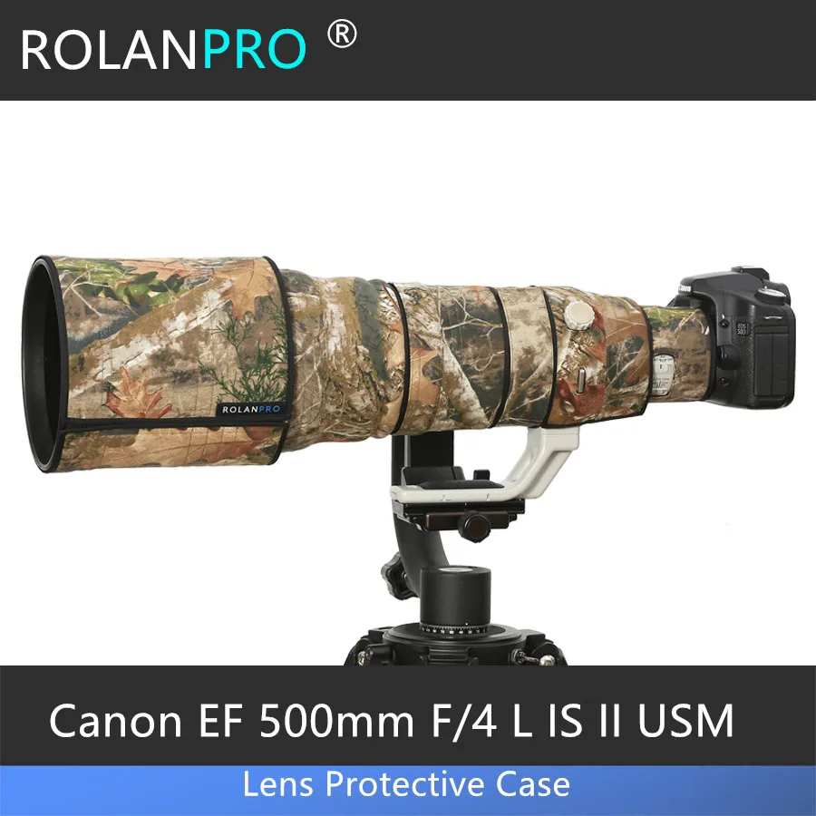 Линзы ROLANPRO камуфляжное пальто дождевик для объектива USM Canon EF 500 мм F/4 L IS II nikon