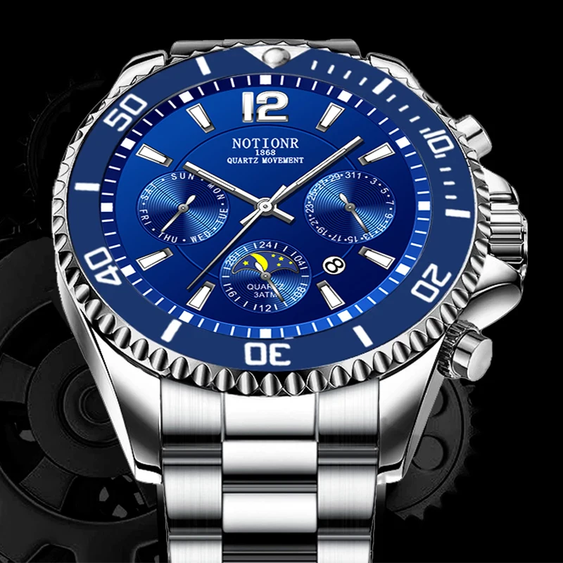 

Fashion Mens Stainless Steel Watches Luxury Men Sport Waterproof Quartz Wrist Watch Man Business Leather Watch relogio masculino