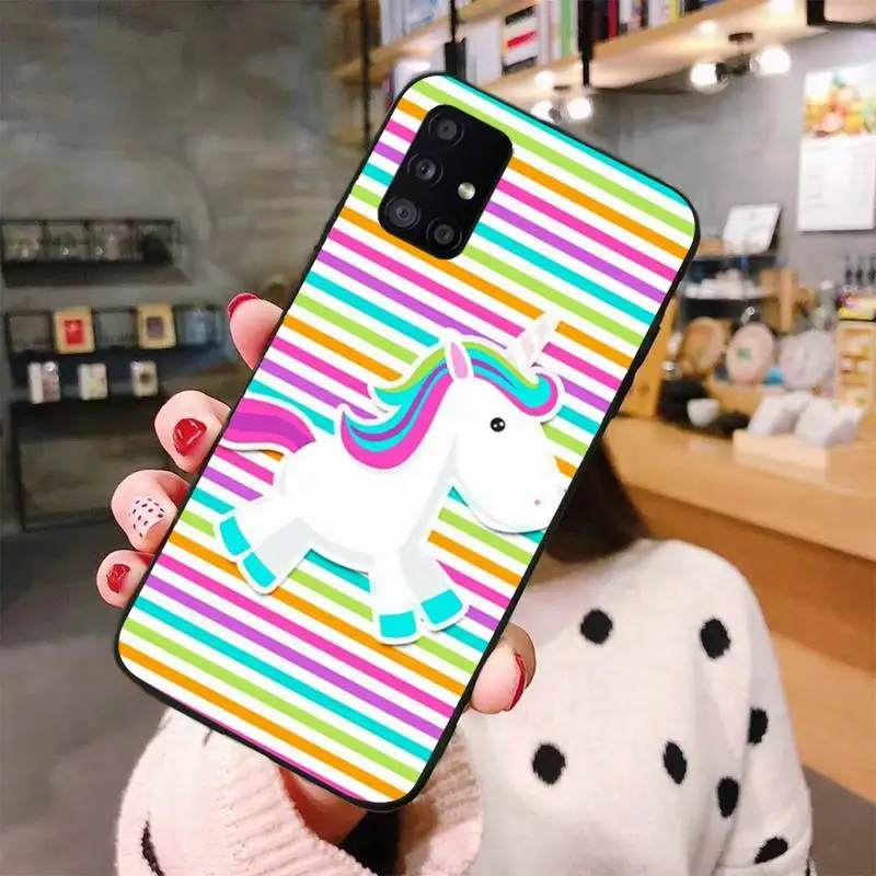 

Rainbow Unicorn Phone Case For Samsung S6 S7 edge S8 S9 S10 e plus A10 A50 A70 note8 J7 2017