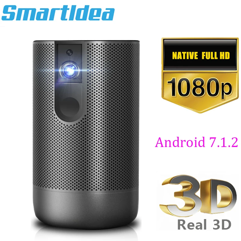 Smartldea D29 native1920x1080 Full HD проектор Android 7,0(2 ГБ+ 16 Гб) 5G, Wi-Fi, домашний проектор Поддержка 4K 3D зум Видео Beamer