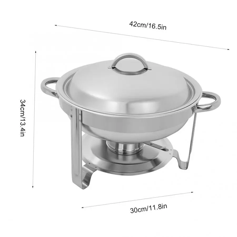 Кухонная утварь 3 шт. 3.5L нержавеющая сталь круглая жаровня с крышкой спиртовая