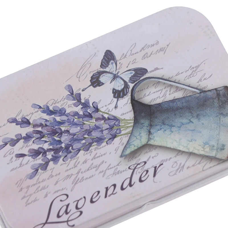 Бледно-лиловый Мини жестяная коробка с крышкой Упаковка Коробки для конфет