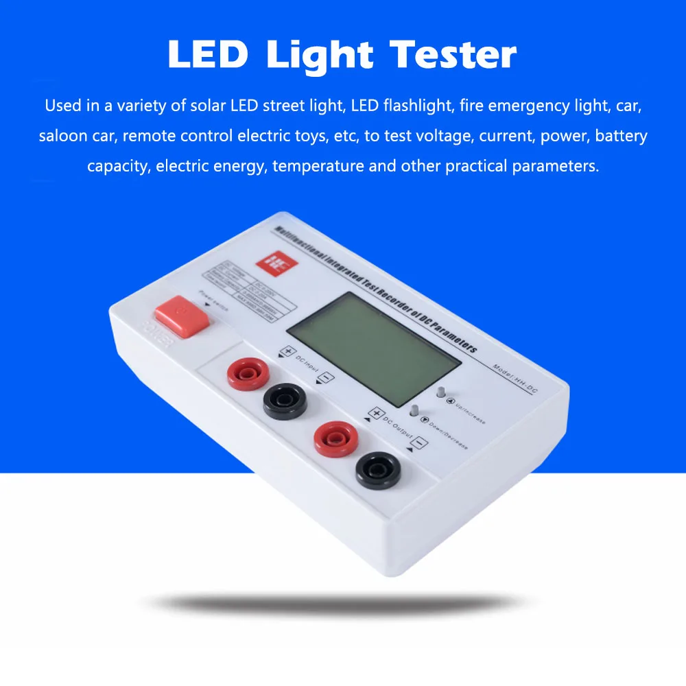 

Multifunctional LED Light Tester Power Parameter Recorder Large Screen with Backlight Voltage and Current Detector
