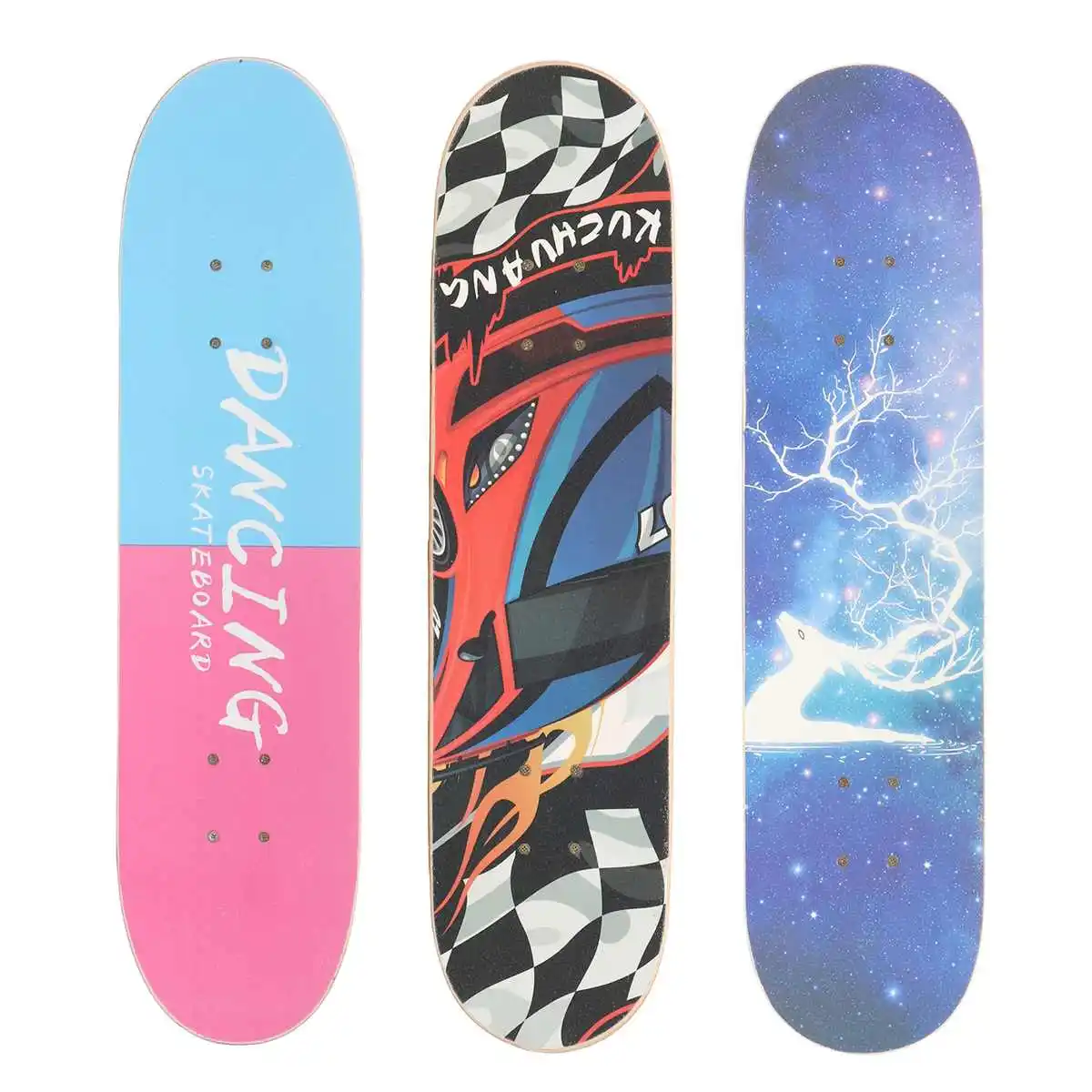 

Skateboard Double Rocker 80cm Boys Girls Mini Longboard Complete Teenagers Skate Board Maple Deck With Bearings Wheels