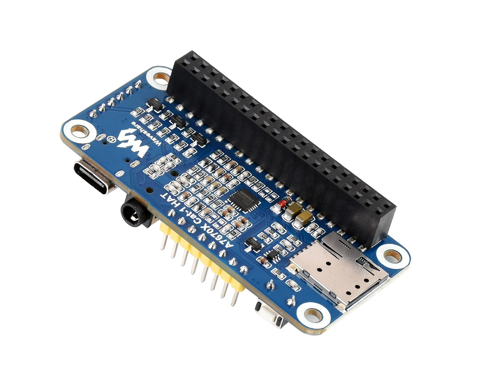 Шапка A7670E LTE Cat-1 для Raspberry Pi Многодиапазонная 2G GSM / GPRS LBS Европы Юго-Восточной Азии
