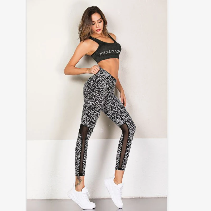 

Women Mesh Patchwork Sport Leggings High Waist Tights Pants Solid Sports Wear for Women Gym Push Up Yoga Pants Plus Size S-XL