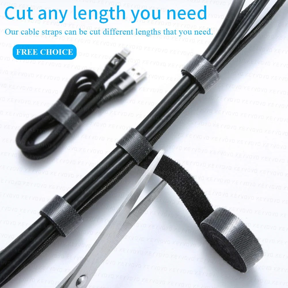 5/3/1M Cable Organizer Wire Winder Clip Earphone Holder Mouse Cord Management Loop Nylon Straps Reusable Fastening Tape Ties | Электроника