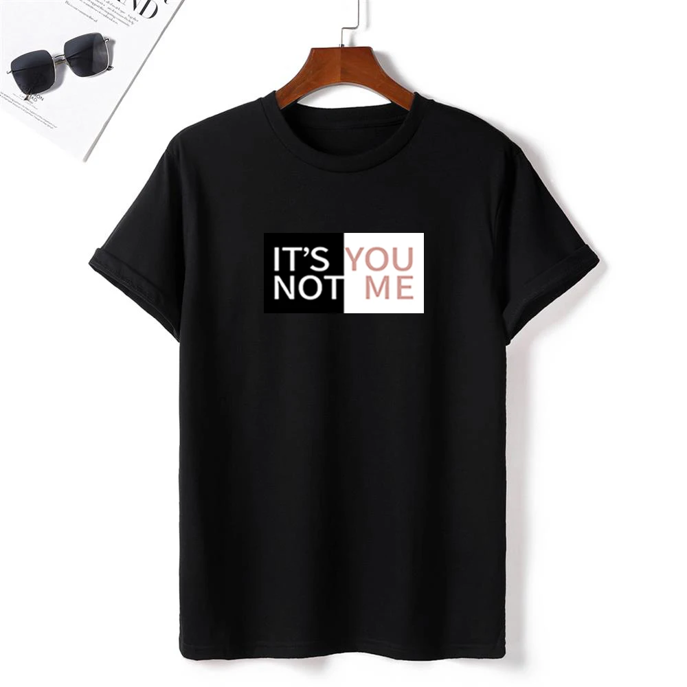 

Хлопковая футболка для мужчин это вас не надписью «Я не виноват», с принтом в полоску Футболка свободного покроя с коротким рукавом с круглы...