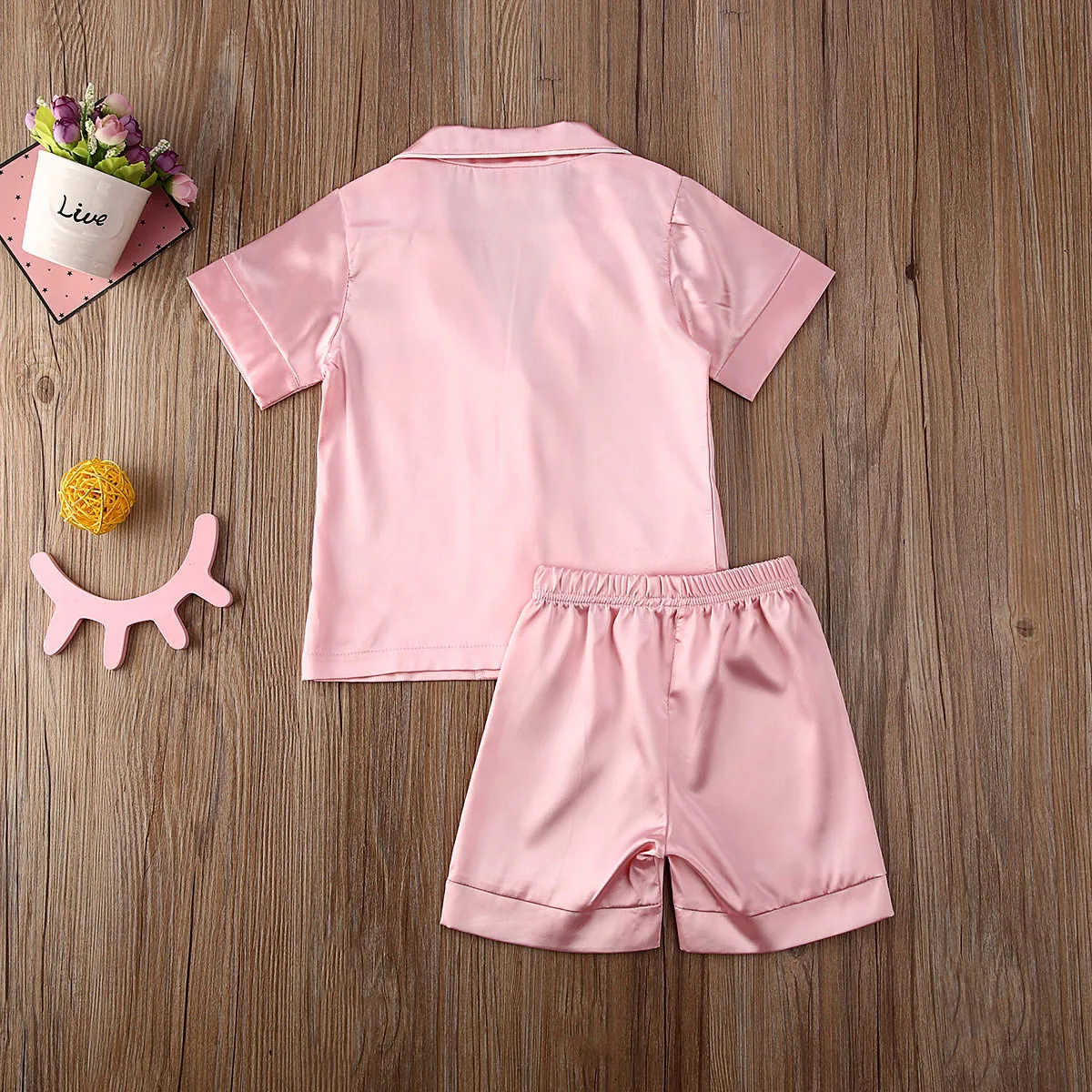 

Summer Infant Baby Girls Boys Pajama Sets Casual Solid Short Sleeve V Neck Tops+Shorts 2 Colors Outfit 6M-6Y