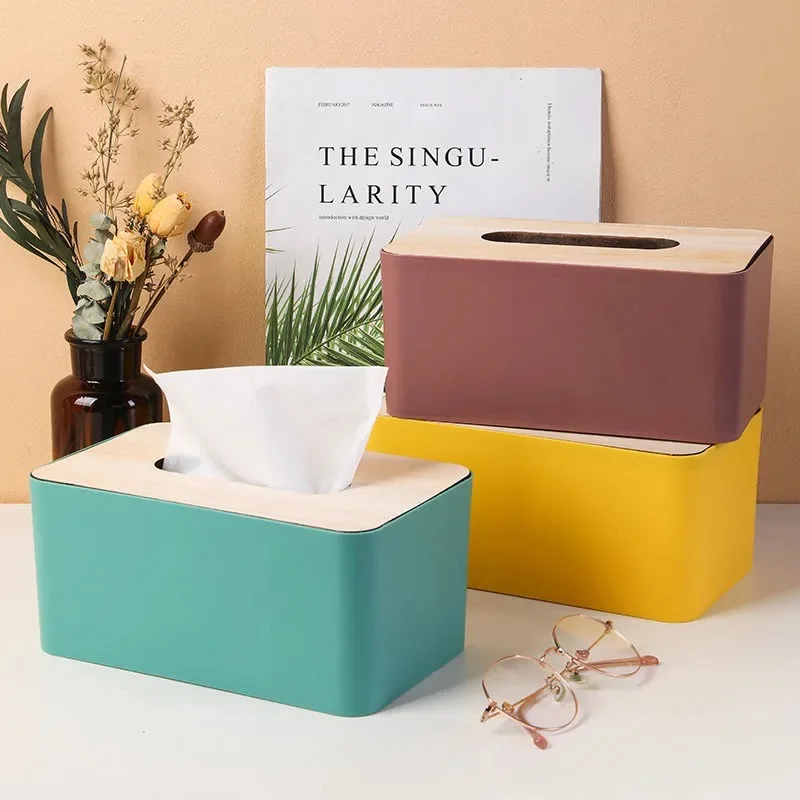 

Tissue Box Wooden Environmental Protection Home Tissue Container Towel Napkin Tissue Holder Case for Office Home Decoration