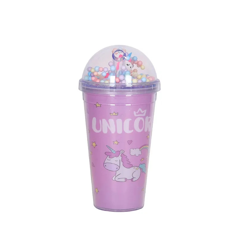 Радужная чашка для воды с единорогом милая креативная летняя дробленного льда
