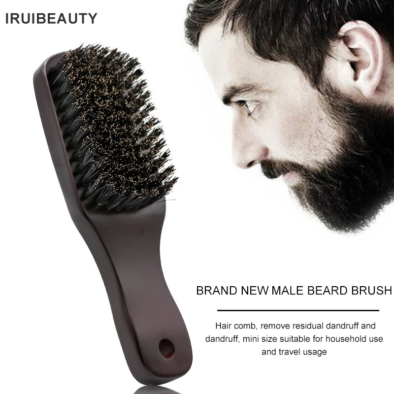 Щетка для бороды мужчин Парикмахерская в стиле ретро цвет кабан грива рукоятка