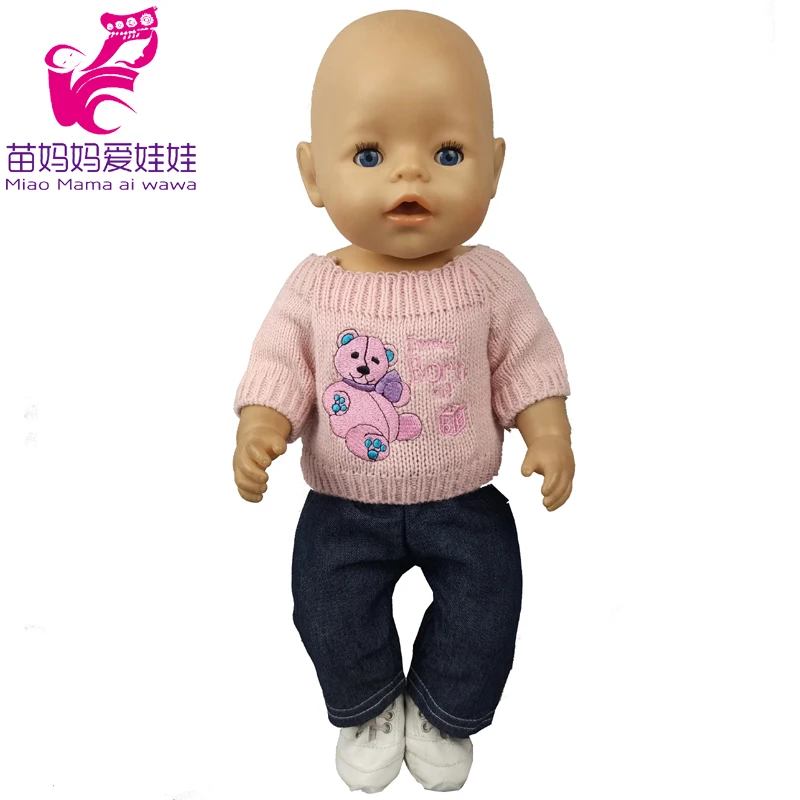 18 дюймов кукольная верхняя одежда свитер джинсы брюки подходит для 43 см детские