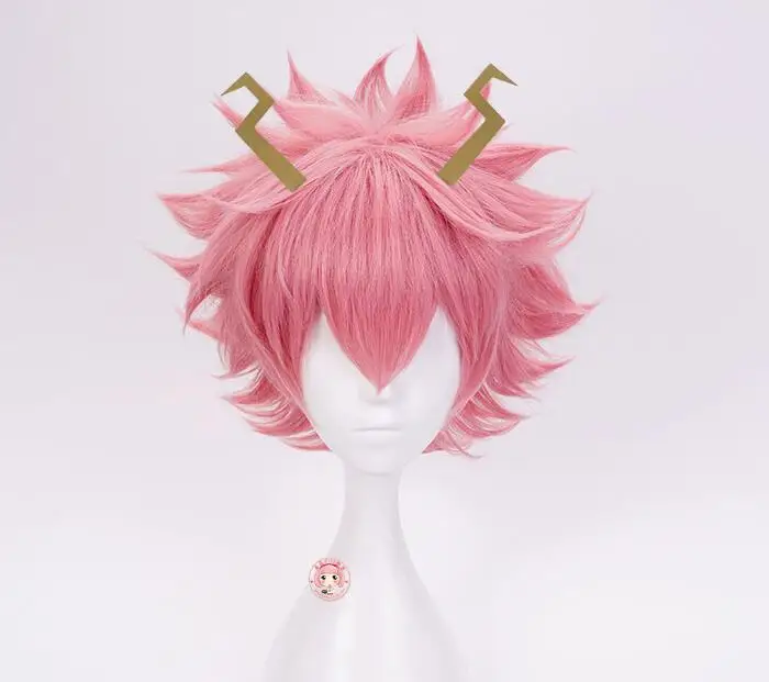

My Hero Academia Mina Ashido Pink Wig With Headwear Cosplay Costume Boku no Hero Academia Heat Resistant Movies Hair Wigs