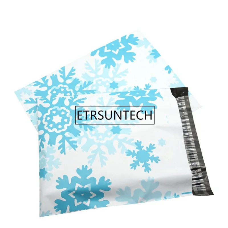 500 шт./лот пластиковые почтовые пакеты с узором в виде морских звезд и снежинок