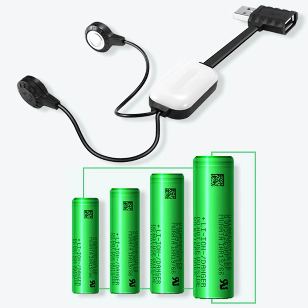 

2pcs Magnetic USB Battery Charger Adapter connector for 26650 26700 25500 18650 Li-ion Battery Charging Cable Emergency Charger