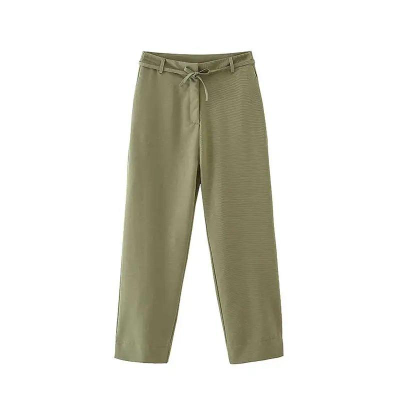 

Elegant Four Solid-color Women's New Suit No Button Suit Jacket + High-waist Lace-up Suit Casual Women's pantsuit Spring Autumn