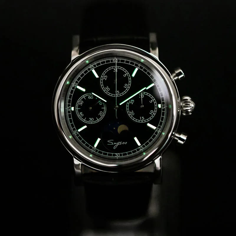 Супер Светящиеся механические часы с хронографом для мужчин ST1908 Moon Phase NATO Calendar мужские наручные часы Relogio