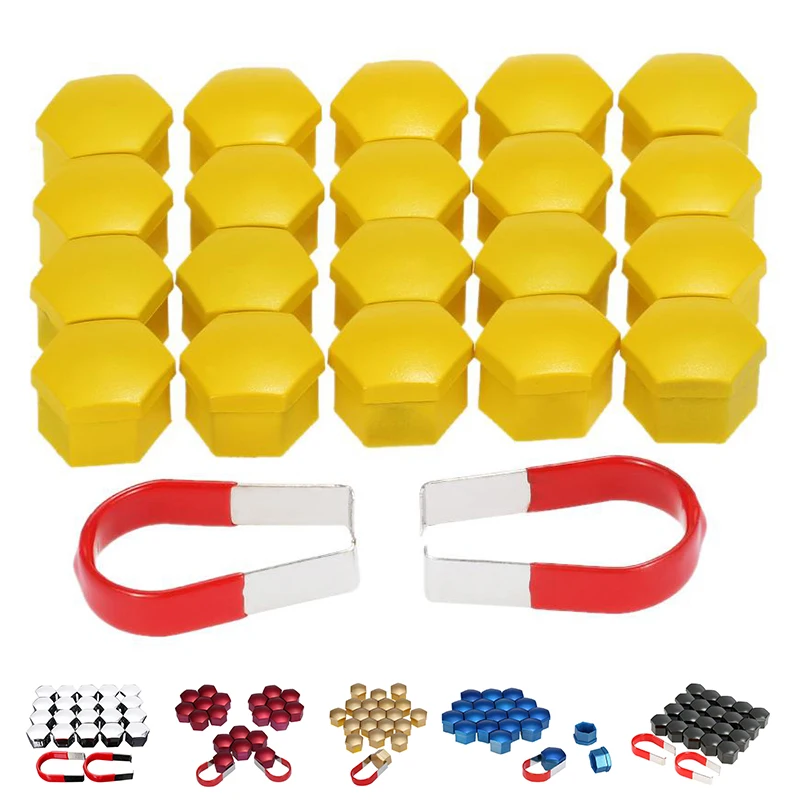 

20pcs 17mm Car Plastic Caps Bolts Covers Nuts Alloy Wheel For Skoda, , Mercedes, BMW Color: blue