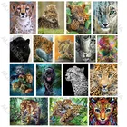 Алмазная живопись, животные, черная леопардовая наклейка, пантера, в скандинавском стиле, полностью Алмазная ручная работа, инкрустированная алмазами