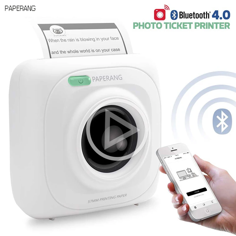 Портативный термопринтер PAPERANG P1 Bluetooth 4 0 беспроводное подключение к фототелефону