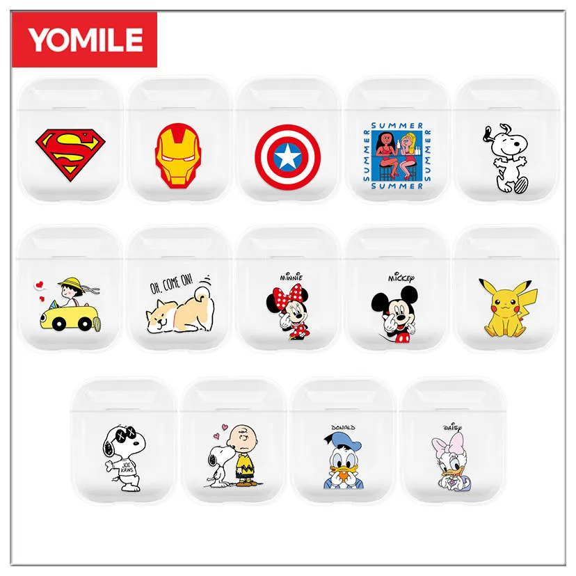 YOMILE Прозрачный Многоцветный мультфильм шаблон прекрасный прозрачный наушник ПК