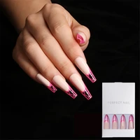 24pcsset detachable acrylic long beauty tools manicure false nail tips full cover fake nails