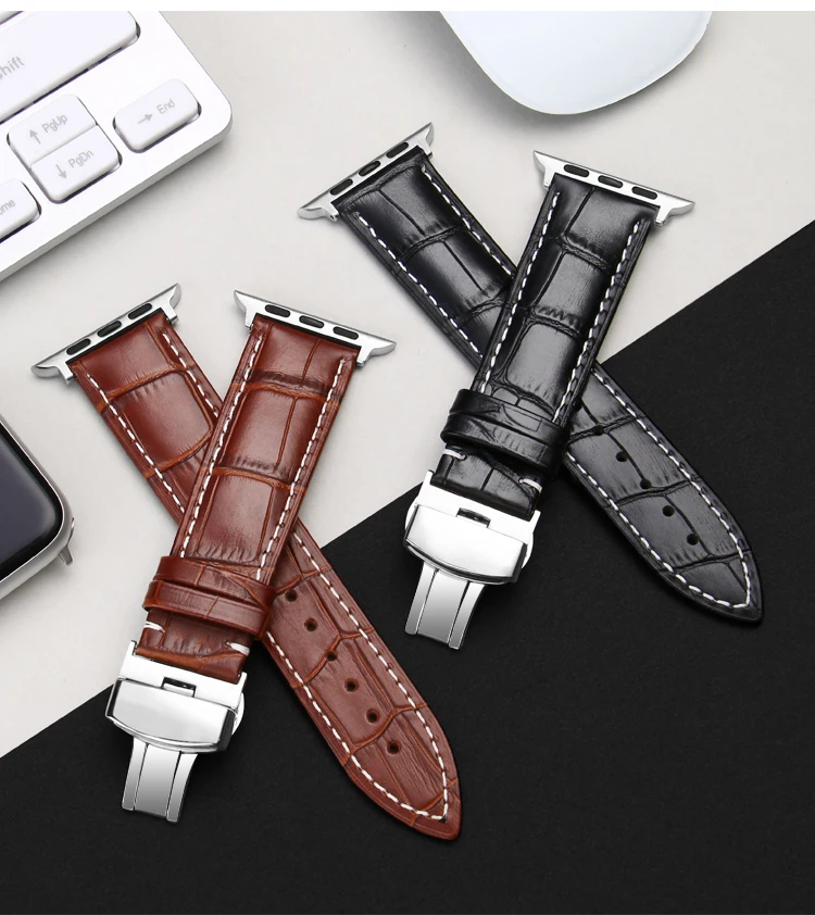 Ремешок для часов Carouse из натуральной коровьей кожи для Apple Watch, ремешок 38 мм, 42 мм, серия 4/3/2/1 iwatch, ремешок для Apple Watch, браслет 40 мм, 44 мм