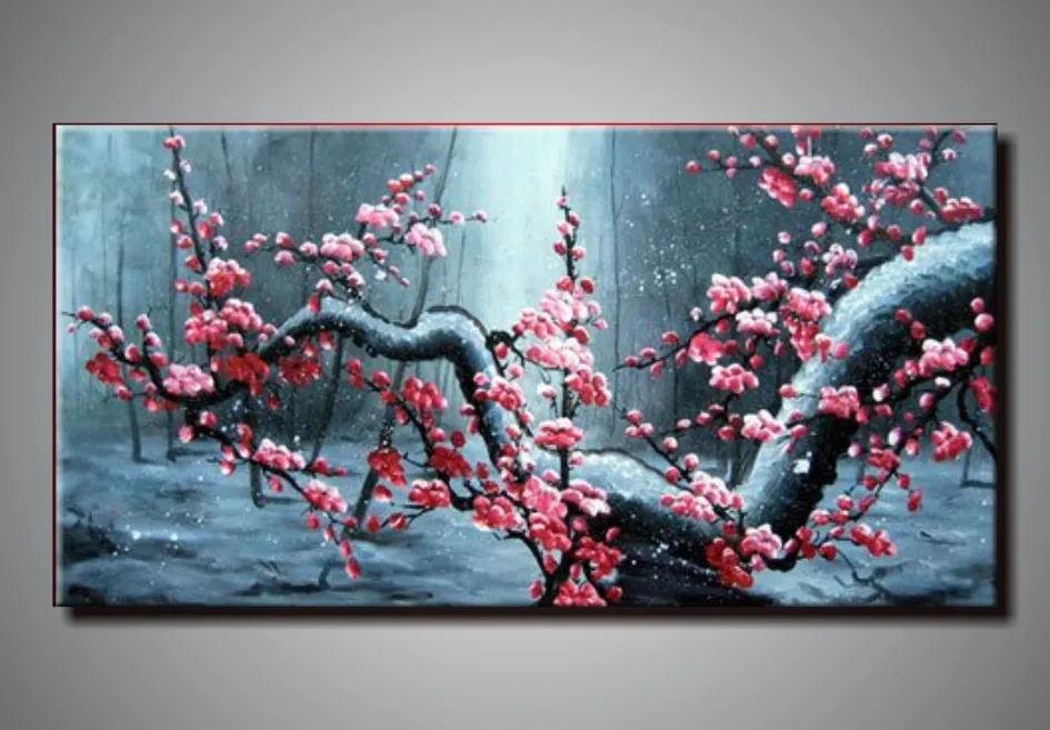 KF-MN-X053 Handmade Art Abstract Canvas Painting for Living Room Bedroom Modern Abstract Tree Painting Wall Picture Decoration - Цвет: KF-MN-X053