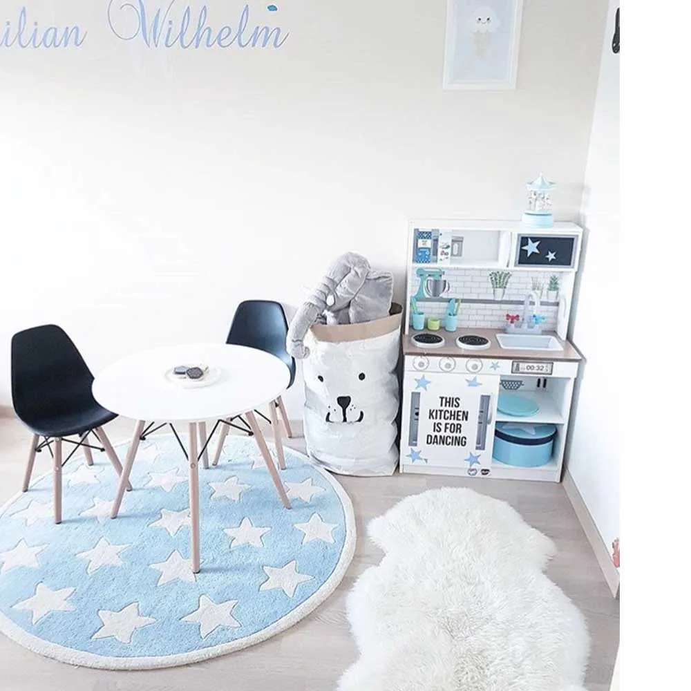 

Floor Round Carpets for Living Room Kids Playing Soft Fluffy Carpet Crawling Blanket Warm Mat Rugs Home Decorations HM0066