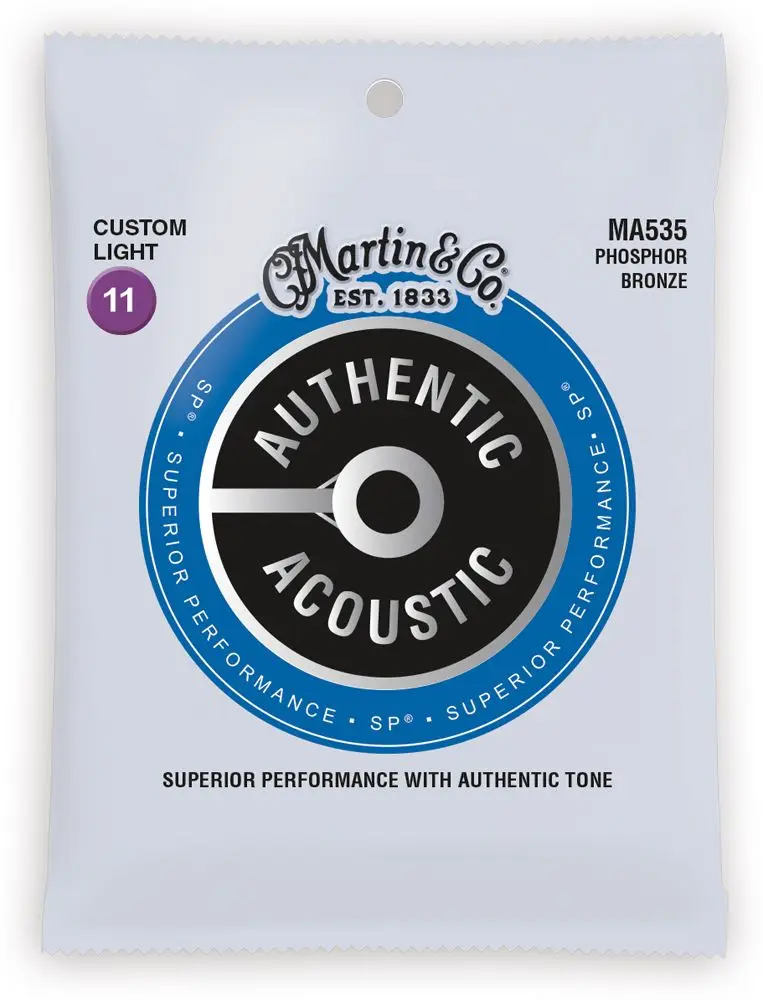 

Martin MA535 SP Phosphor Bronze Authentic Acoustic Guitar Strings Custom Light 11-52