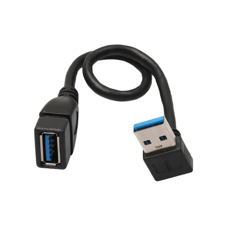 USB 3 0 правый угол 90 градусов удлинитель Кабель адаптер Папа мама шнур 20 см|Кабели