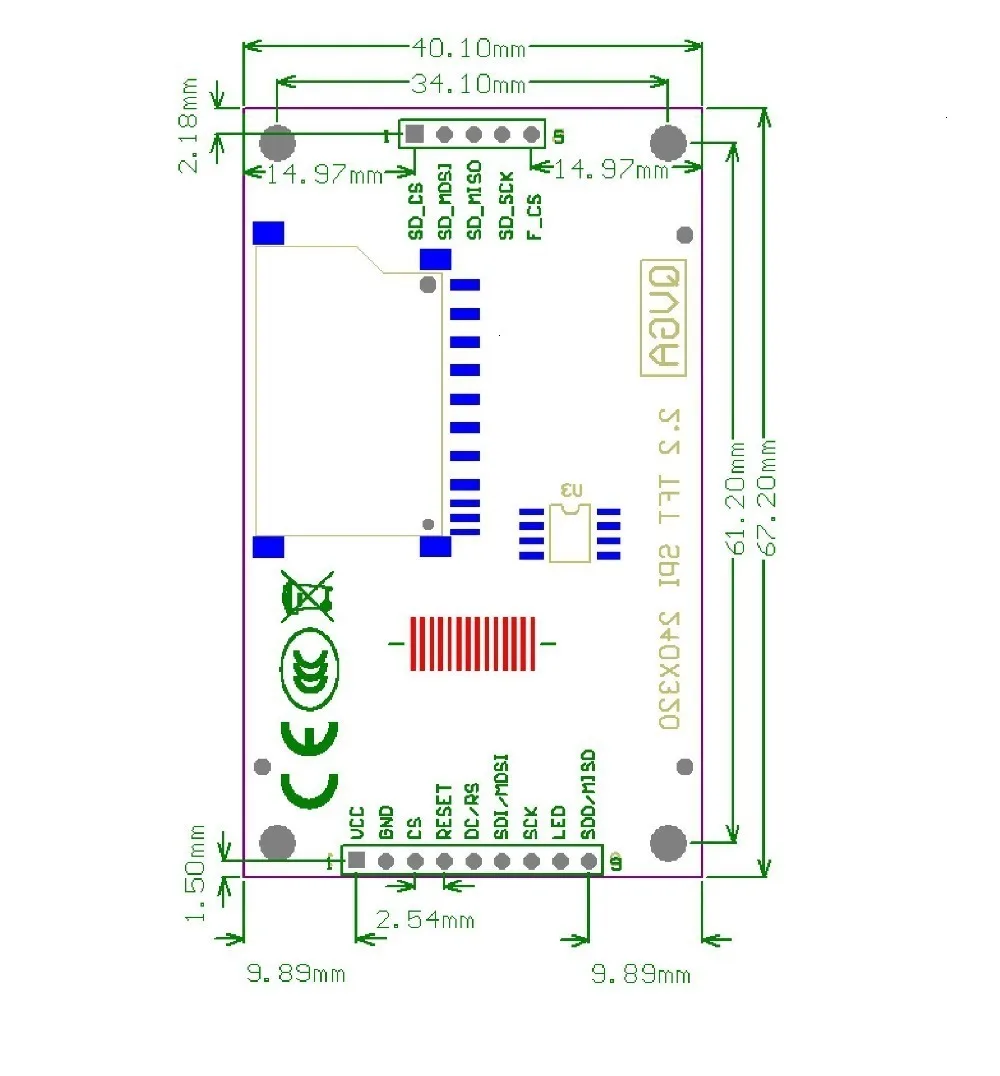 Умная электроника 2,2 дюймов 240*320 точек SPI TFT lcd последовательный порт Модуль дисплей ILI9341 5 V/3,3 V 2,2 ''240x320 для Arduino Diy