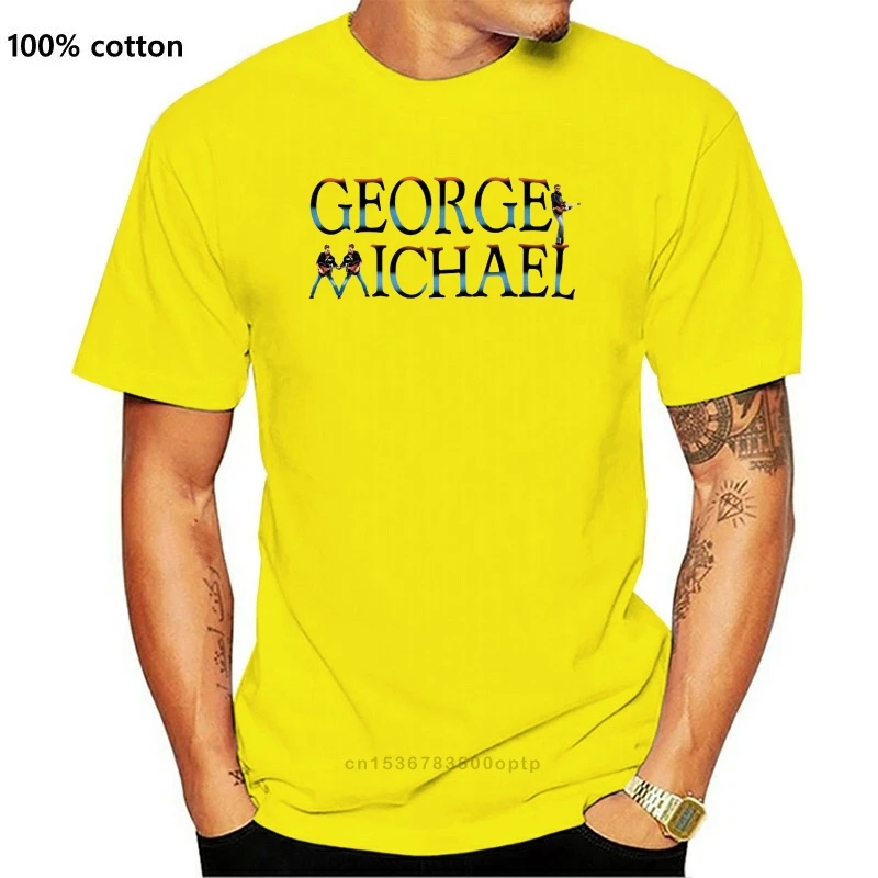 

New George Michael Faith Text Design Men T Shirt Streetwear Funny Black Clothing Hip-tope Mans T-shirt Tops Tees