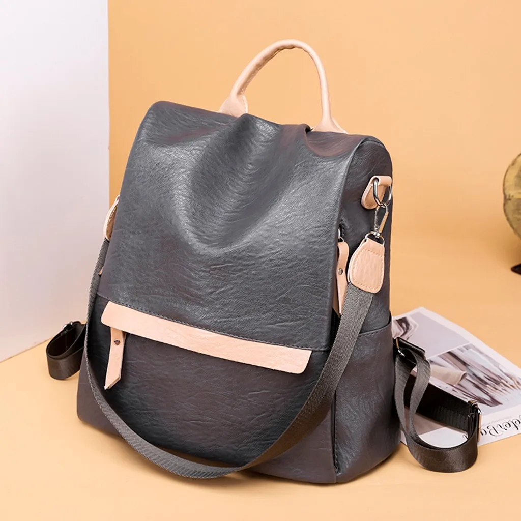 Mochila feminina Женская мода смешанные цвета Водонепроницаемая Сумка Tote плечевой