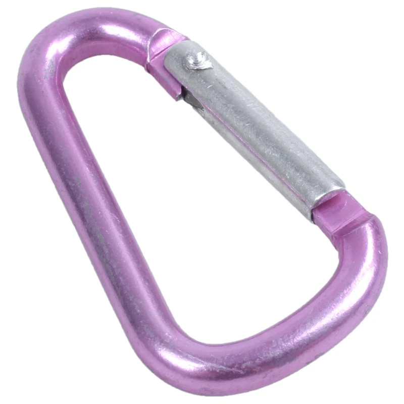 Pink aluminum alloy D-shape spring-loaded gate closure carabiner | Спорт и развлечения